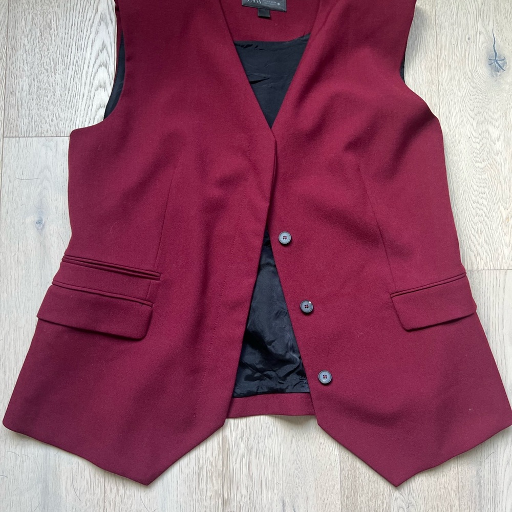Zara Burgundy Women's Vest